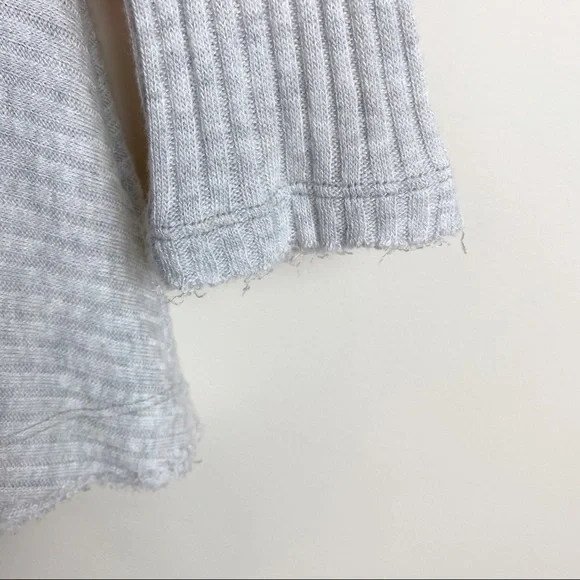 Free People Lightweight Gray Ribbed Sweater - Picture 14 of 16